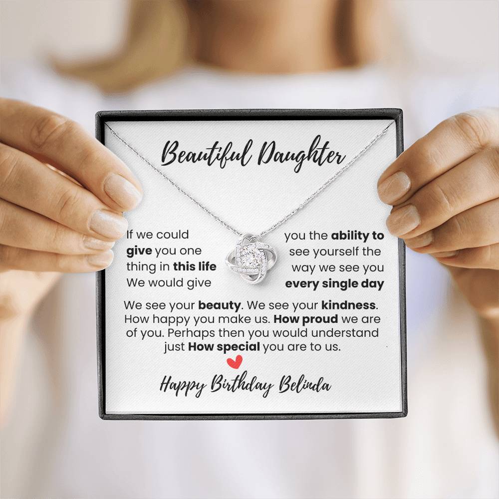 Personalize Gift for Daughter "You Are Cherished" Necklace