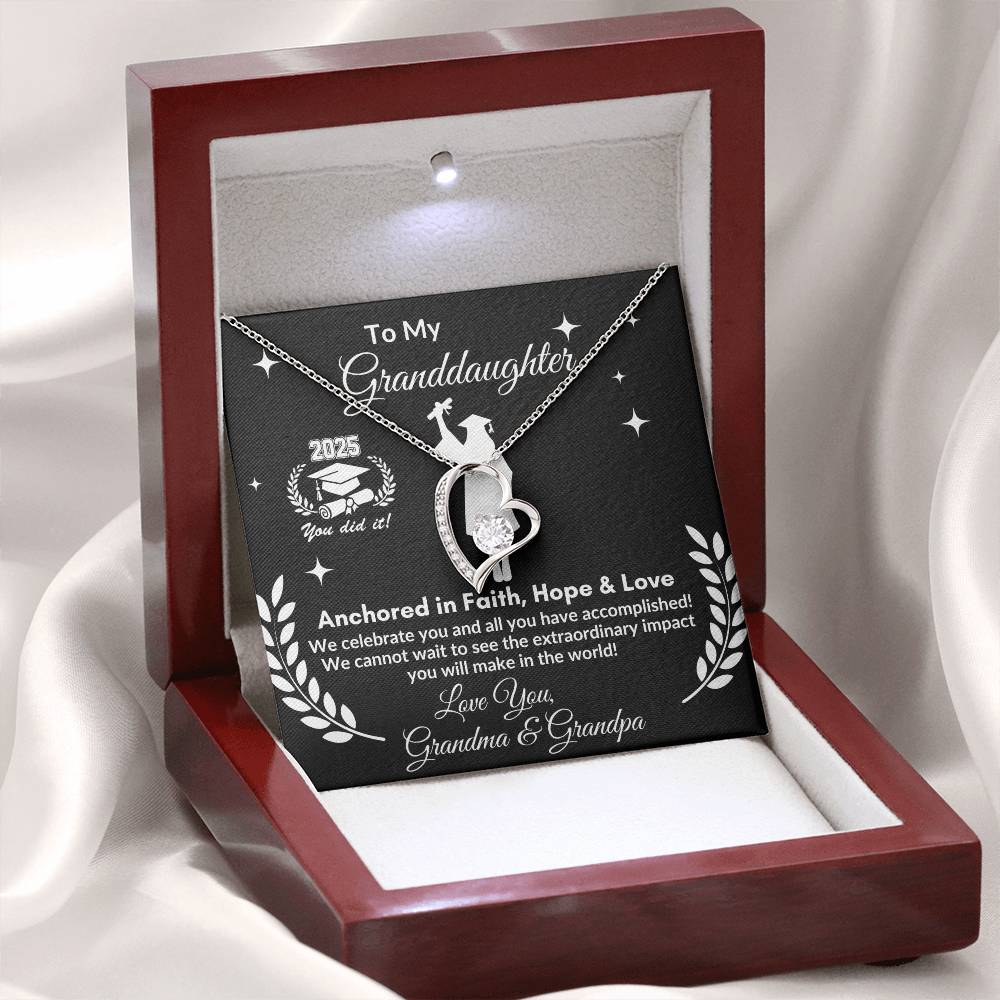 Personalized To My Granddaughter "2025 Graduate" Forever Love Necklace!