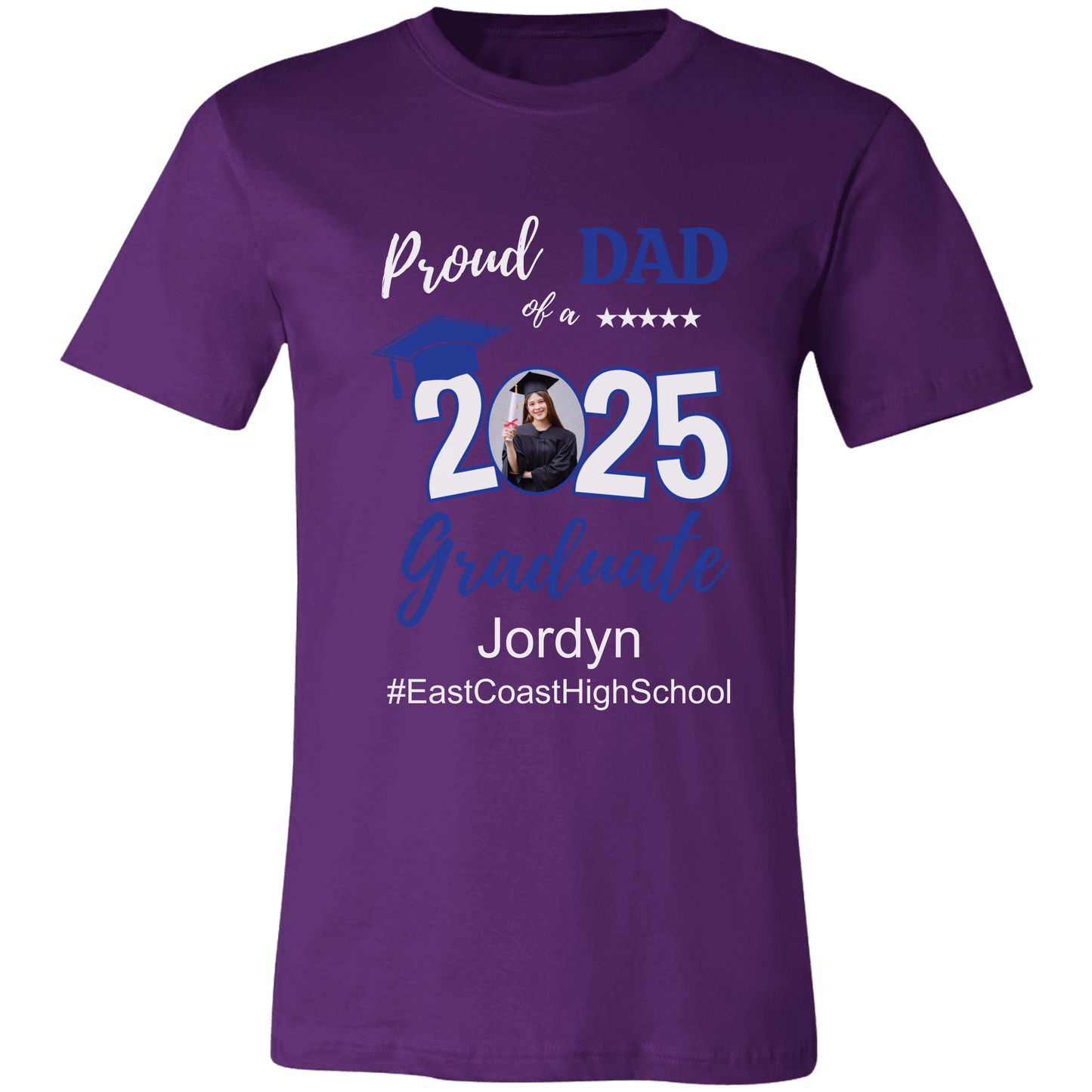 Proud Family T-Shirt, Personalized 2025 Grad Tees, 2025 Graduate Custom Photo Graduate Tee