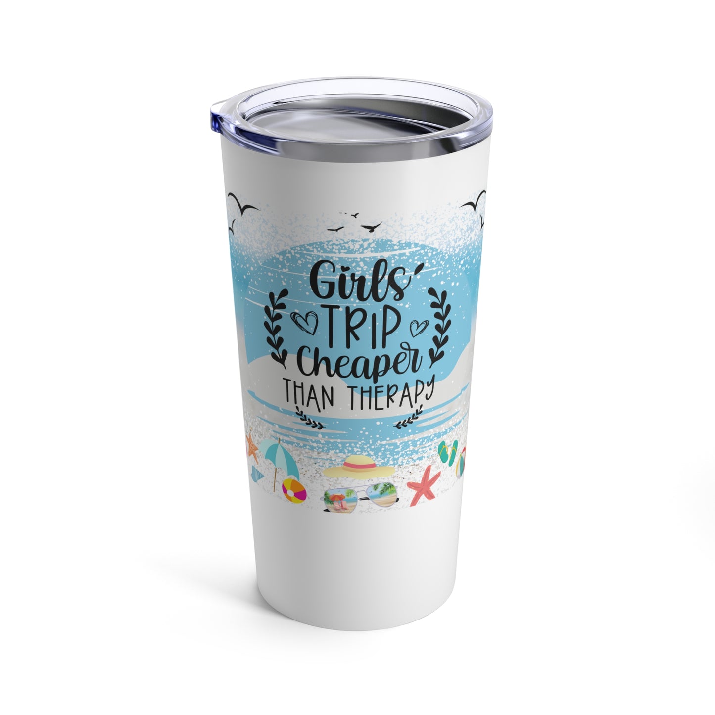 "Girls Trip Cheaper Than Therapy" Stainless Steel 20z Tumbler