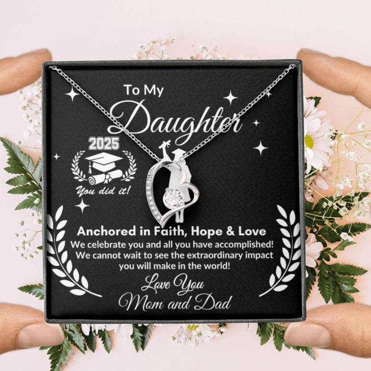 Personalized To My Daughter "2025 Grad" Forever Love Necklace !