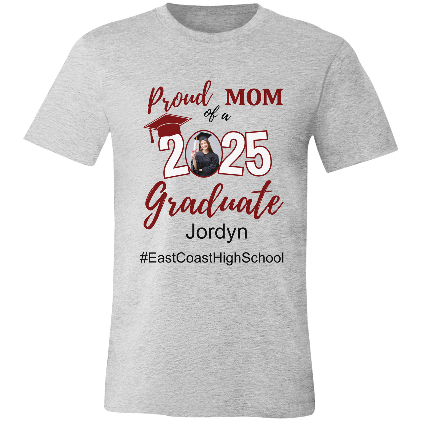 Proud Family T-Shirt, Personalized 2025 Grad Tees, 2025 Graduate Custom Photo Graduate Tee