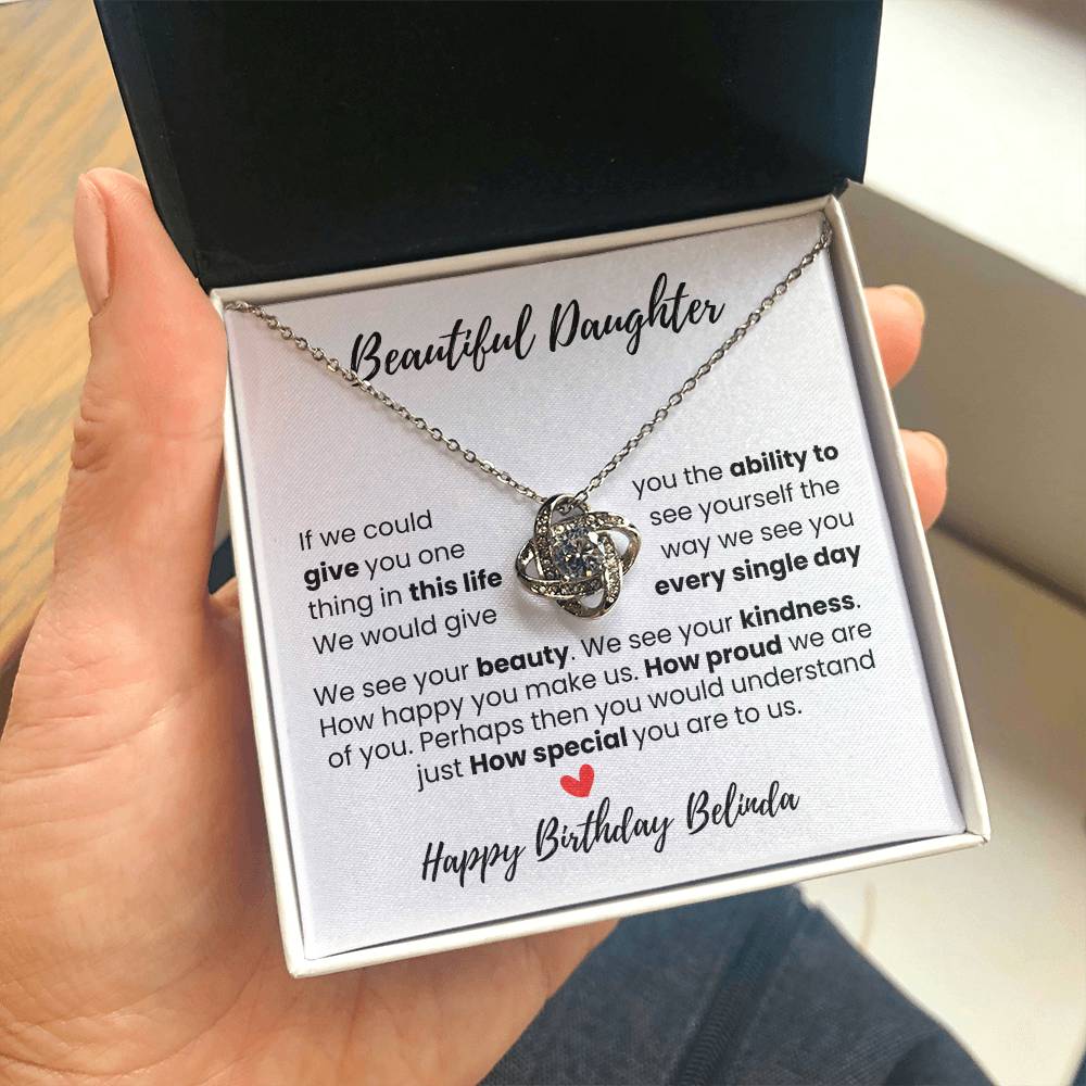 Personalize Gift for Daughter "You Are Cherished" Necklace