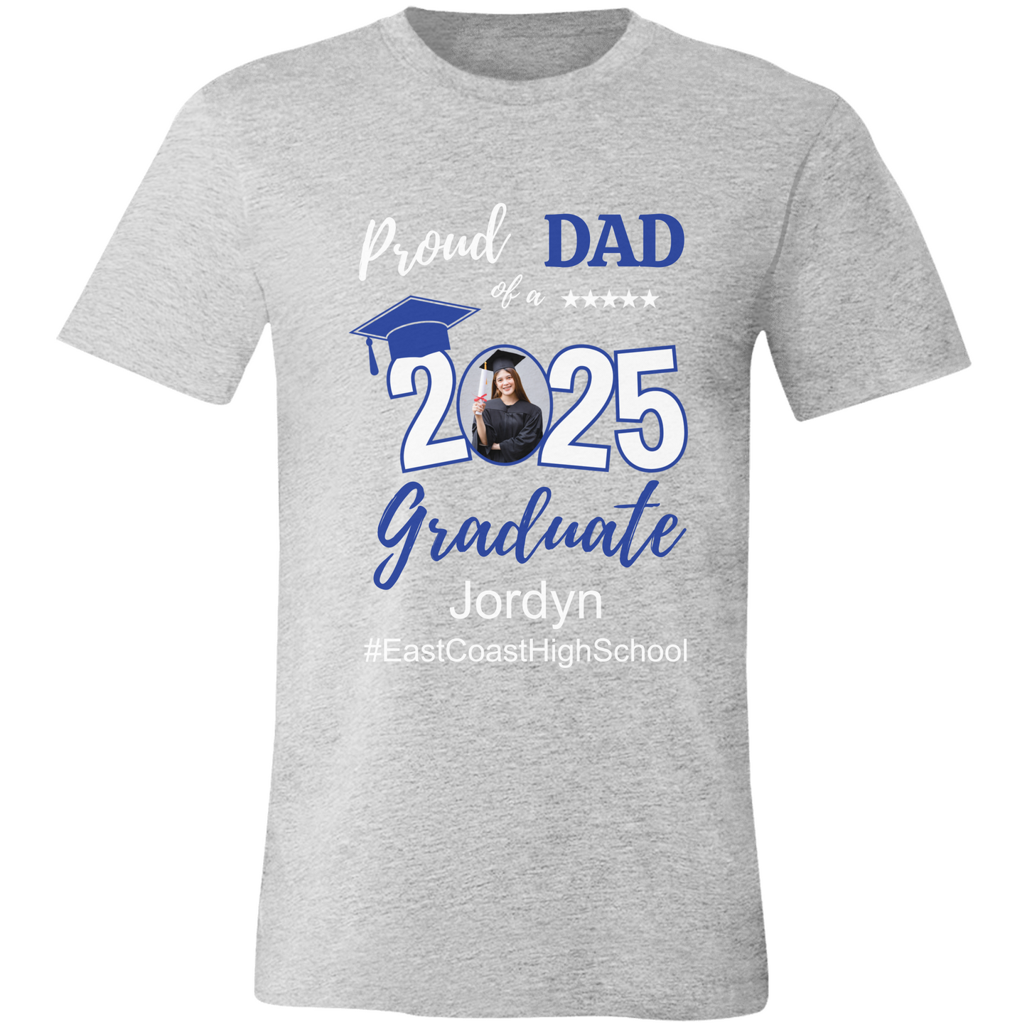 Proud Family T-Shirt, Personalized 2025 Grad Tees, 2025 Graduate Custom Photo Graduate Tee
