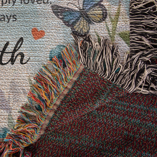 “To My Mom” Custom Name Blanket – Sentimental Gift from Daughter or Son – Floral Keepsake Throw