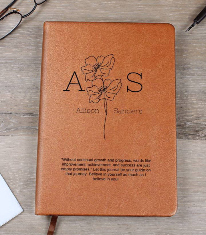 Personalized Leather Graphic Journal - Graduation Gift