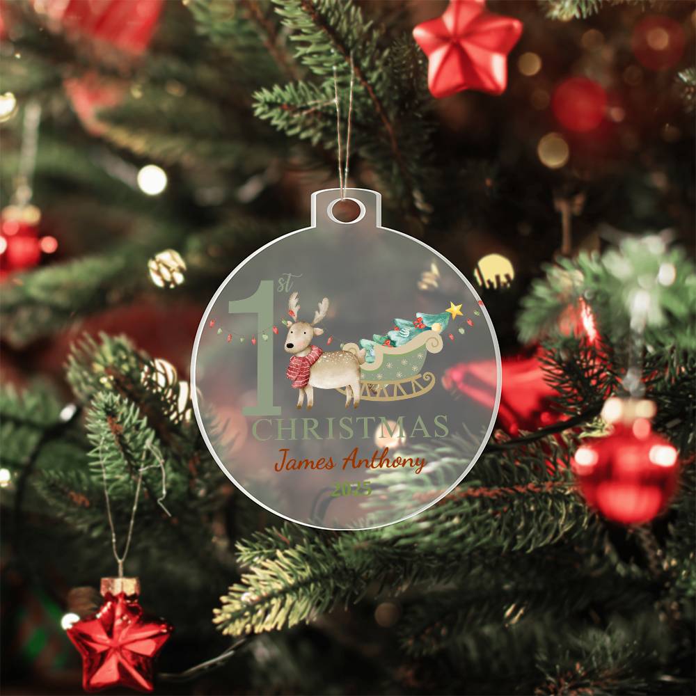 Personalize Baby's First Christmas Acrylic Ornament!