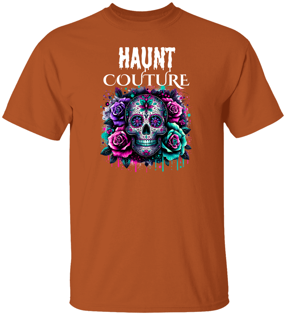 Skull & Roses Graphic Halloween Tee Haunt Couture reveal.”