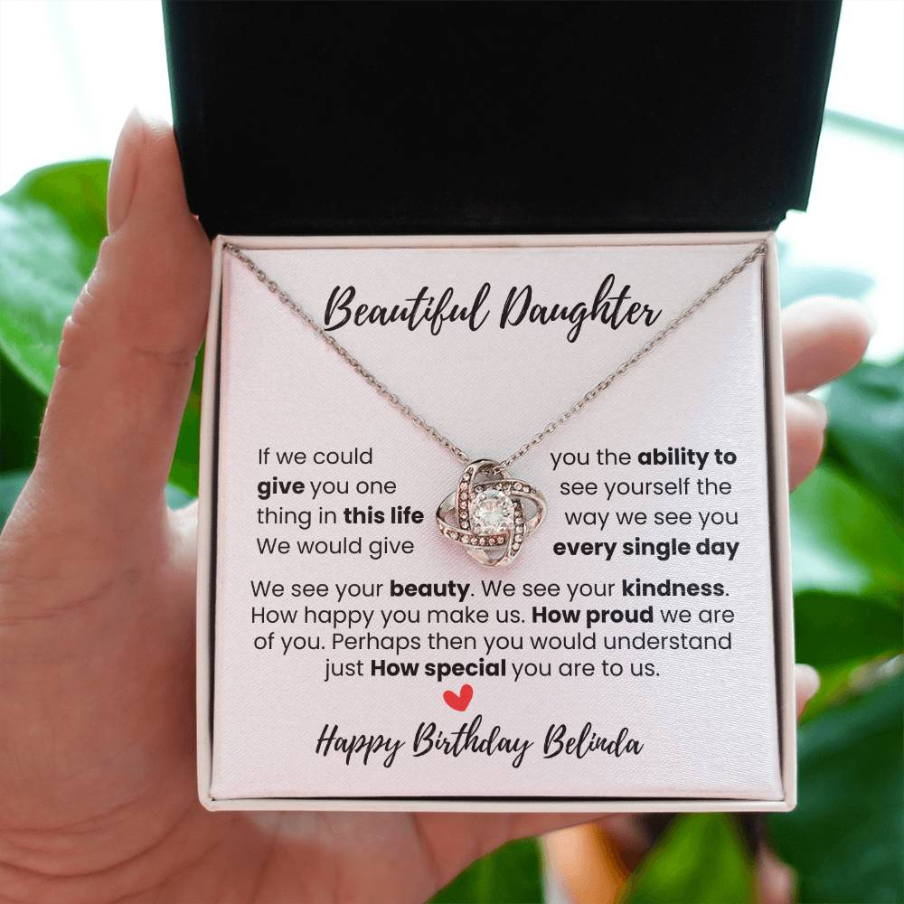 Personalize Gift for Daughter "You Are Cherished" Necklace