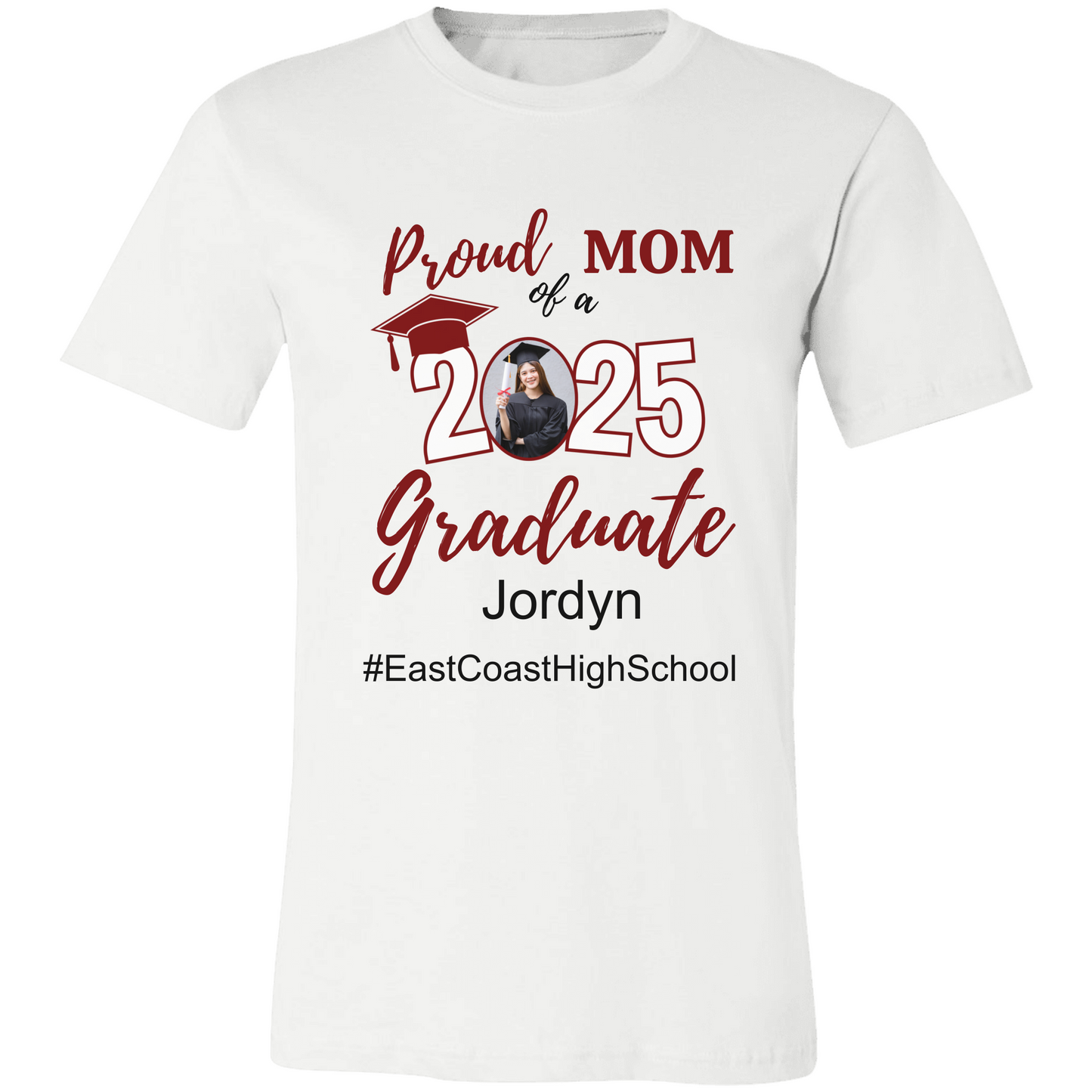 Proud Family T-Shirt, Personalized 2025 Grad Tees, 2025 Graduate Custom Photo Graduate Tee