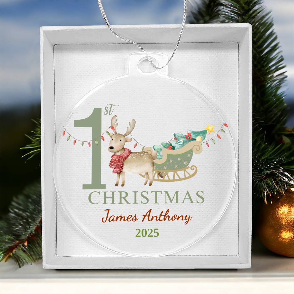 Personalize Baby's First Christmas Acrylic Ornament!