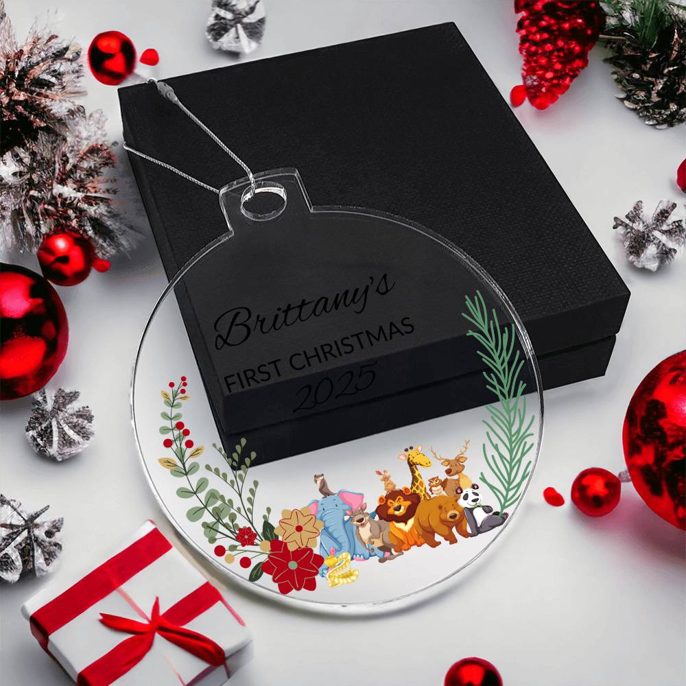 Personalize Your Baby's First Xmas Acrylic Ornament!