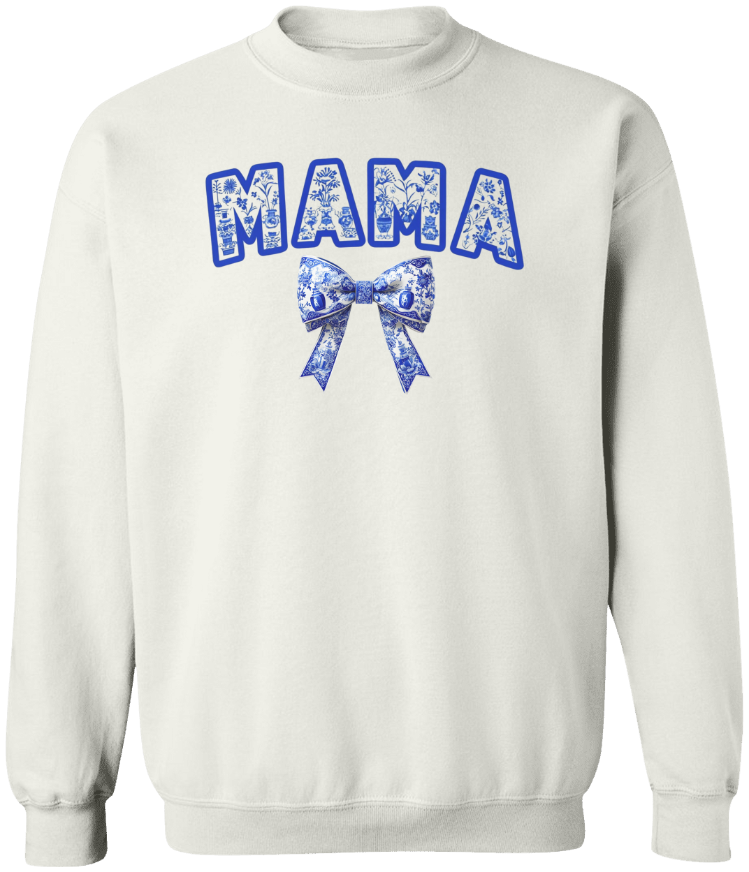 Mama Shirt, Cute Floral Mama Shirt, Blue Ribbon Shirt, Floral Mom Tee, Coquette