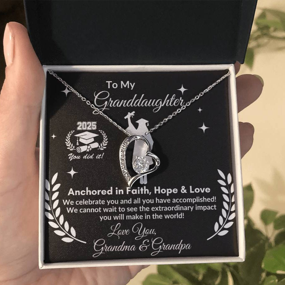 Personalized To My Granddaughter "2025 Graduate" Forever Love Necklace!