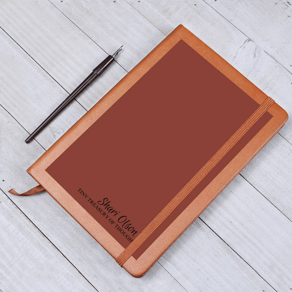 Personalize Graphic Leather Journal "Tiny Treasury of Thoughts" Gift for Mentor | Gift for Friend |Xmas Gift