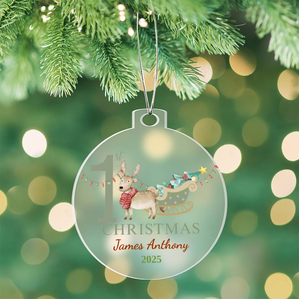 Personalize Baby's First Christmas Acrylic Ornament!