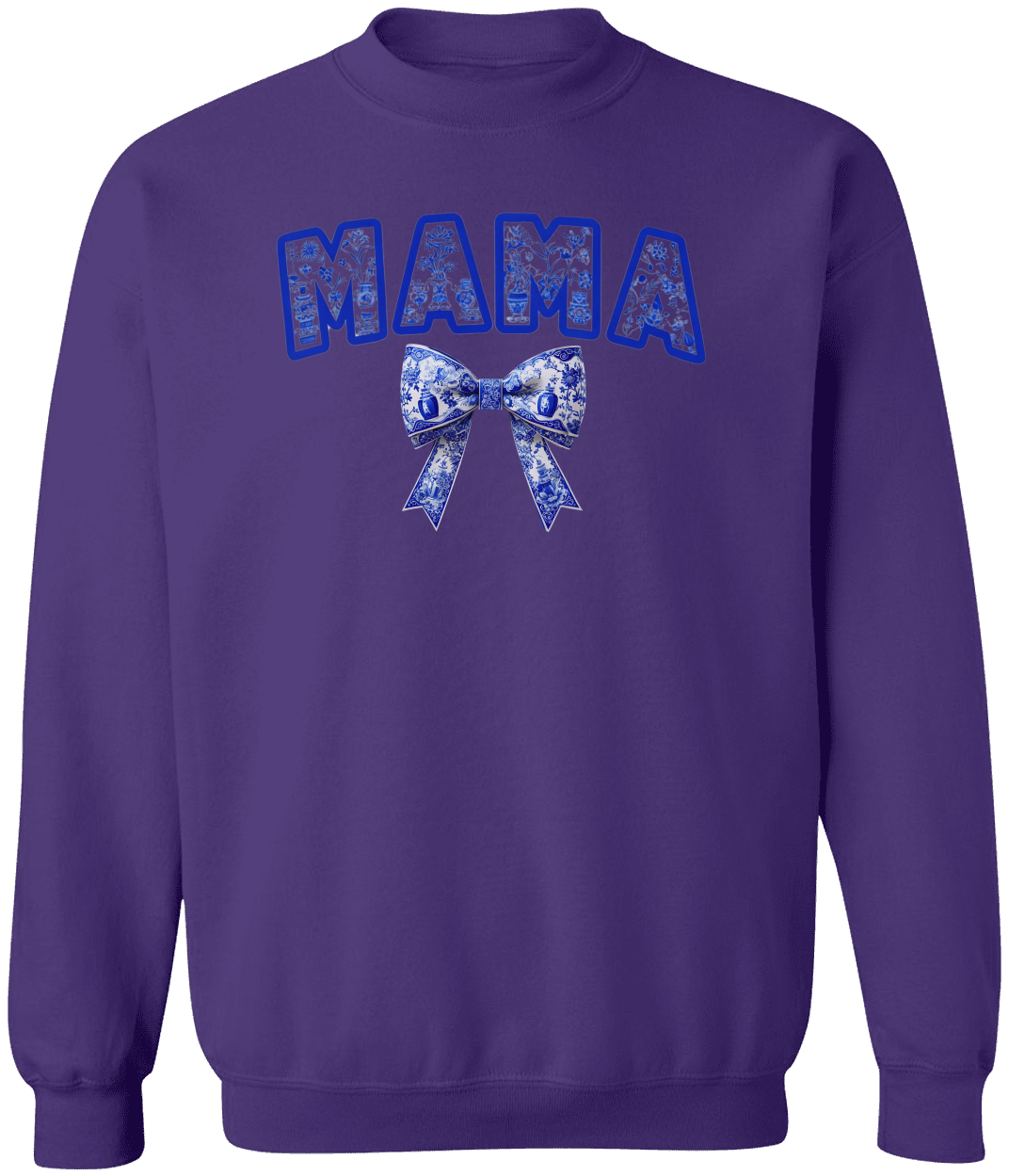 Mama Shirt, Cute Floral Mama Shirt, Blue Ribbon Shirt, Floral Mom Tee, Coquette