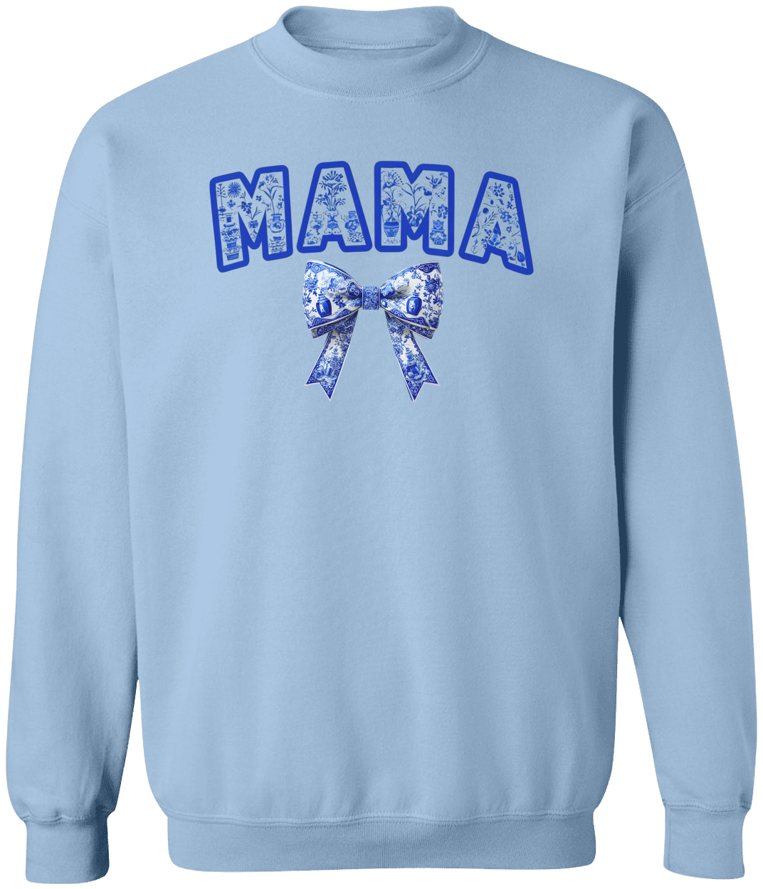 Mama Shirt, Cute Floral Mama Shirt, Blue Ribbon Shirt, Floral Mom Tee, Coquette