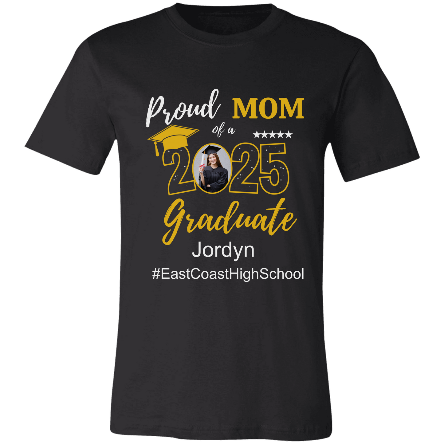 Proud Family T-Shirt, Personalized 2025 Grad Tees, 2025 Graduate Custom Photo Graduate Tee