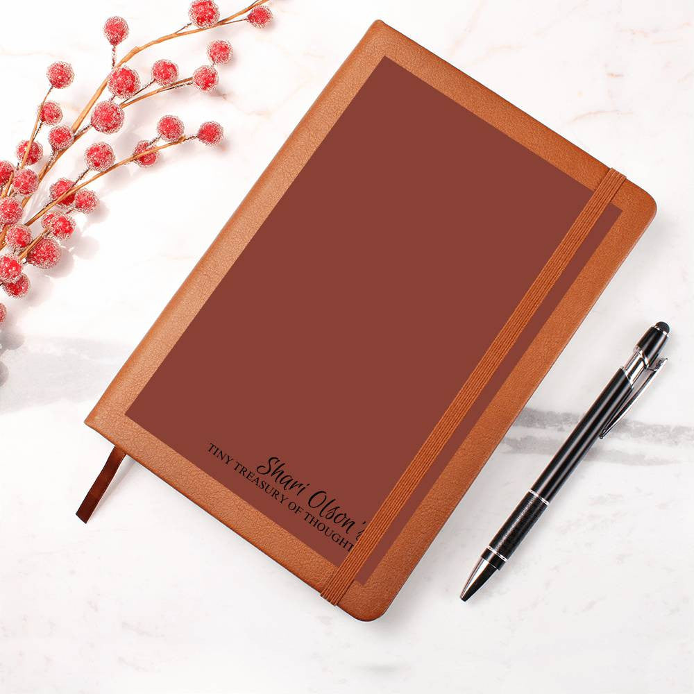 Personalize Graphic Leather Journal "Tiny Treasury of Thoughts" Gift for Mentor | Gift for Friend |Xmas Gift