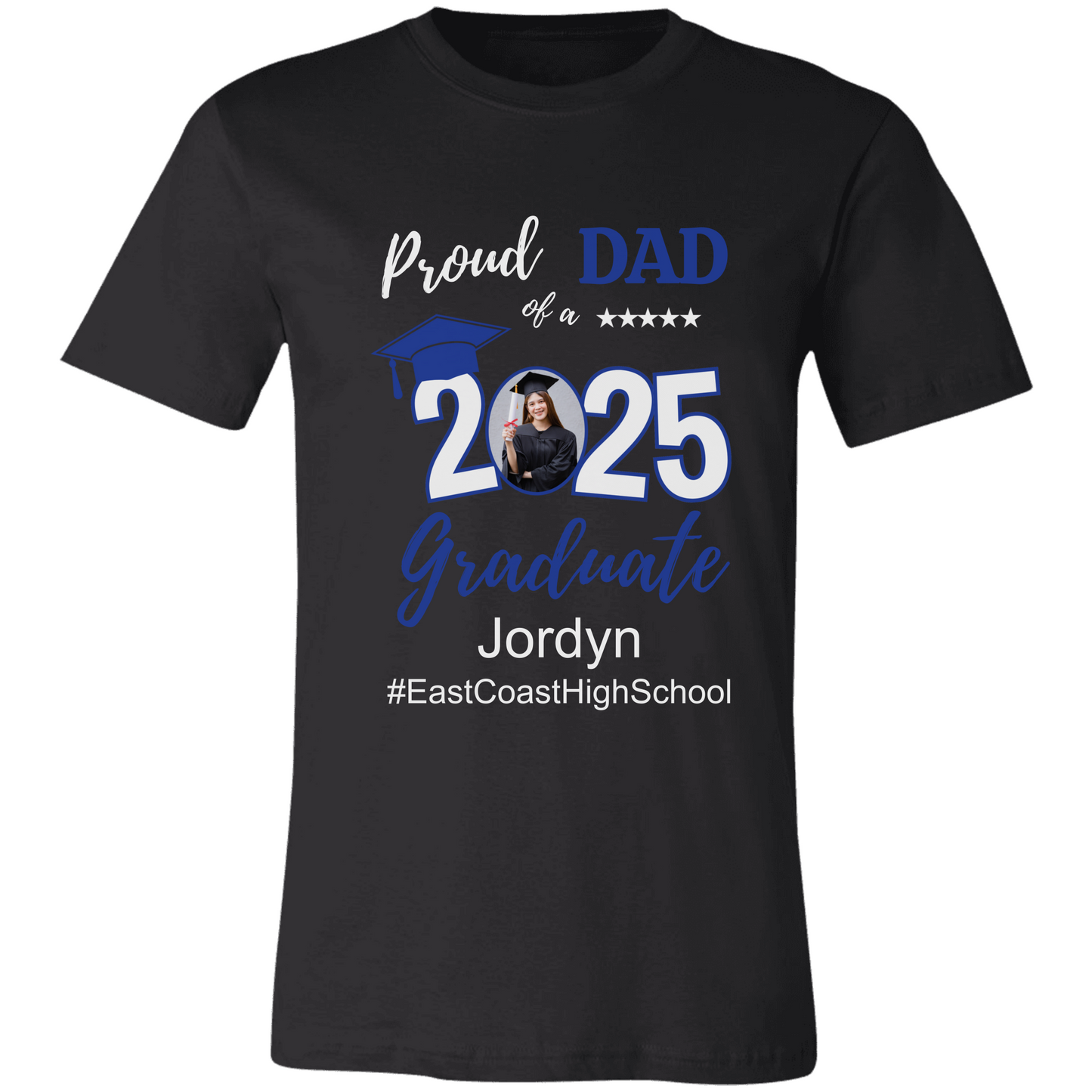Proud Family T-Shirt, Personalized 2025 Grad Tees, 2025 Graduate Custom Photo Graduate Tee