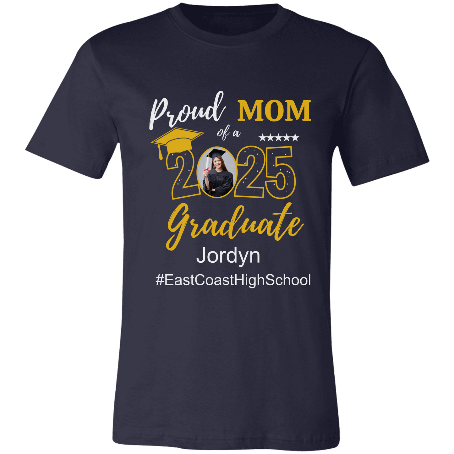 Proud Family T-Shirt, Personalized 2025 Grad Tees, 2025 Graduate Custom Photo Graduate Tee