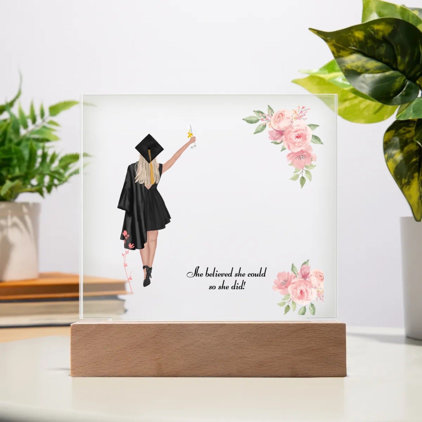 Personalized Acrylic Square Plaque for Graduation 2024