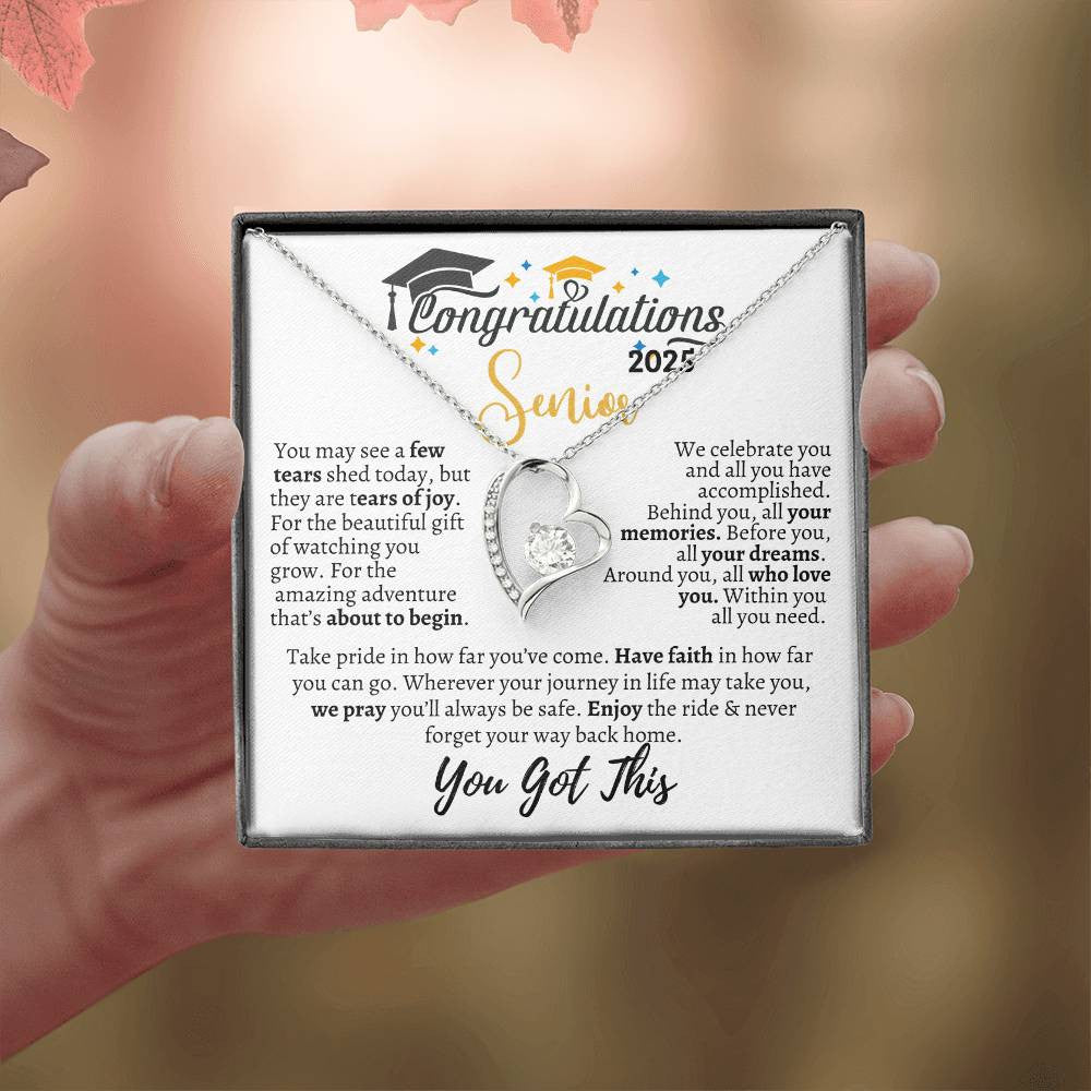 Graduation necklace, Graduation gift, "Congratulations Class of 2025" | Forever Love Necklace