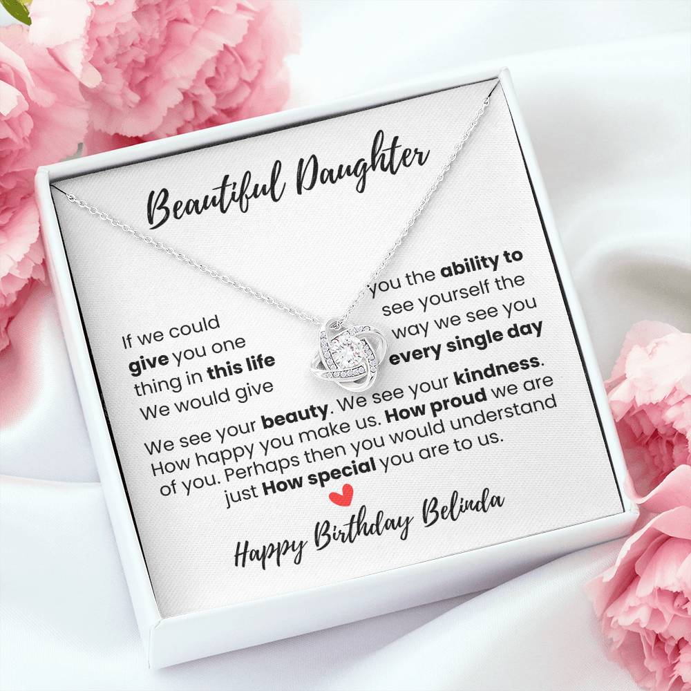 Personalize Gift for Daughter "You Are Cherished" Necklace