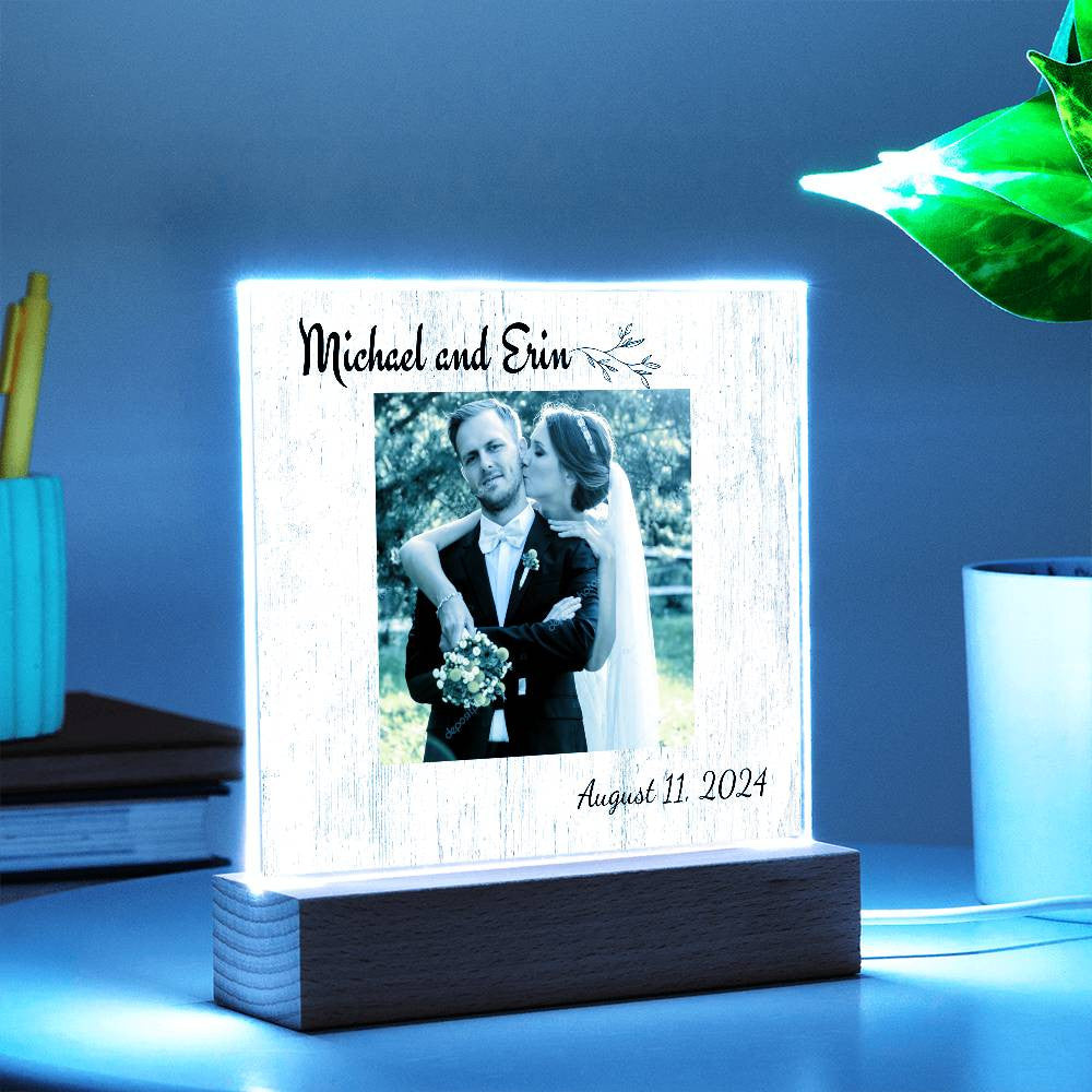 Personalized Wedding Photo Frame | Acrylic Square Plaque