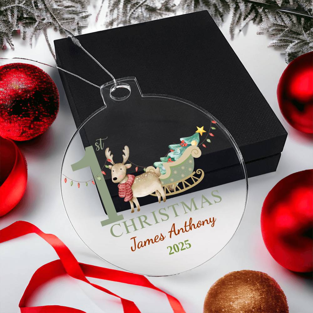 Personalize Baby's First Christmas Acrylic Ornament!