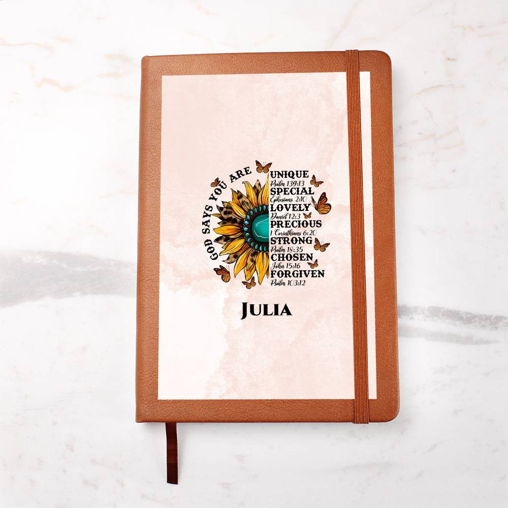Personalized Leather Journal, Coworker Gift, Mentor Gift, Christmas Gift Graphic Journal