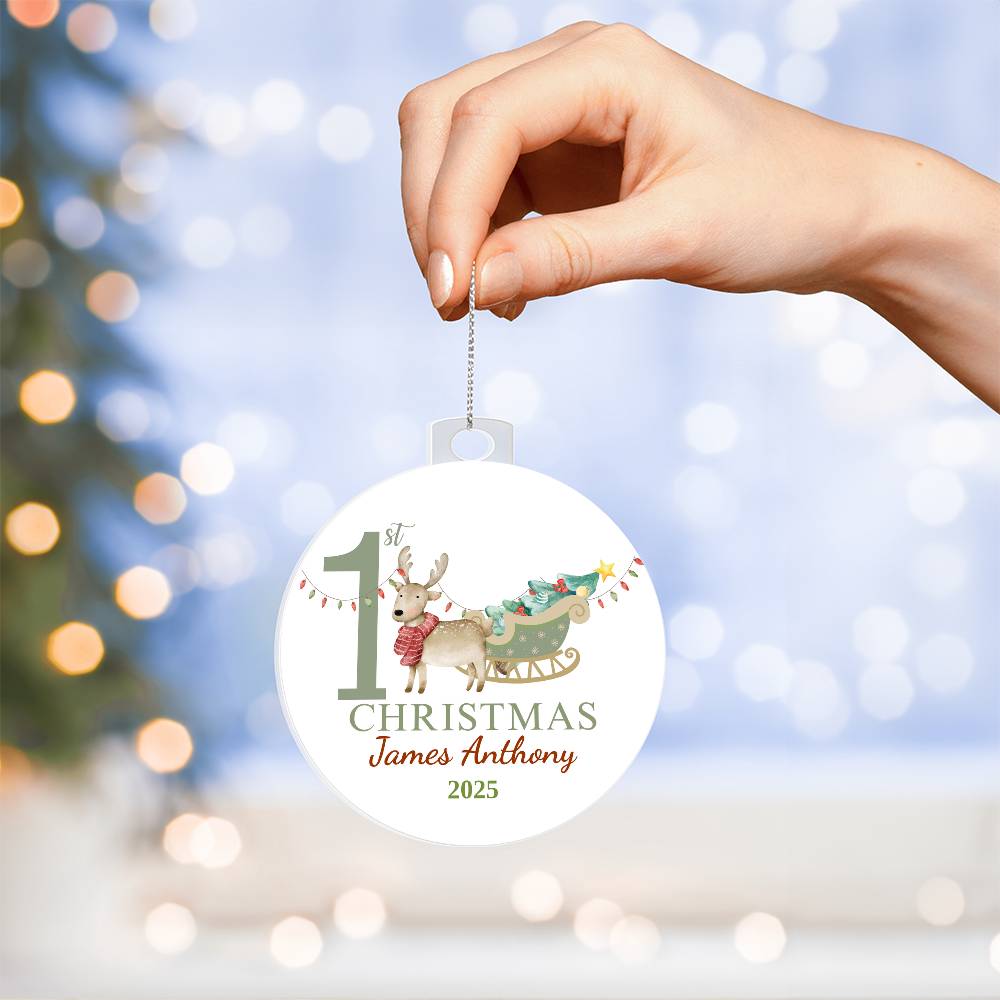 Personalize Baby's First Christmas Acrylic Ornament!