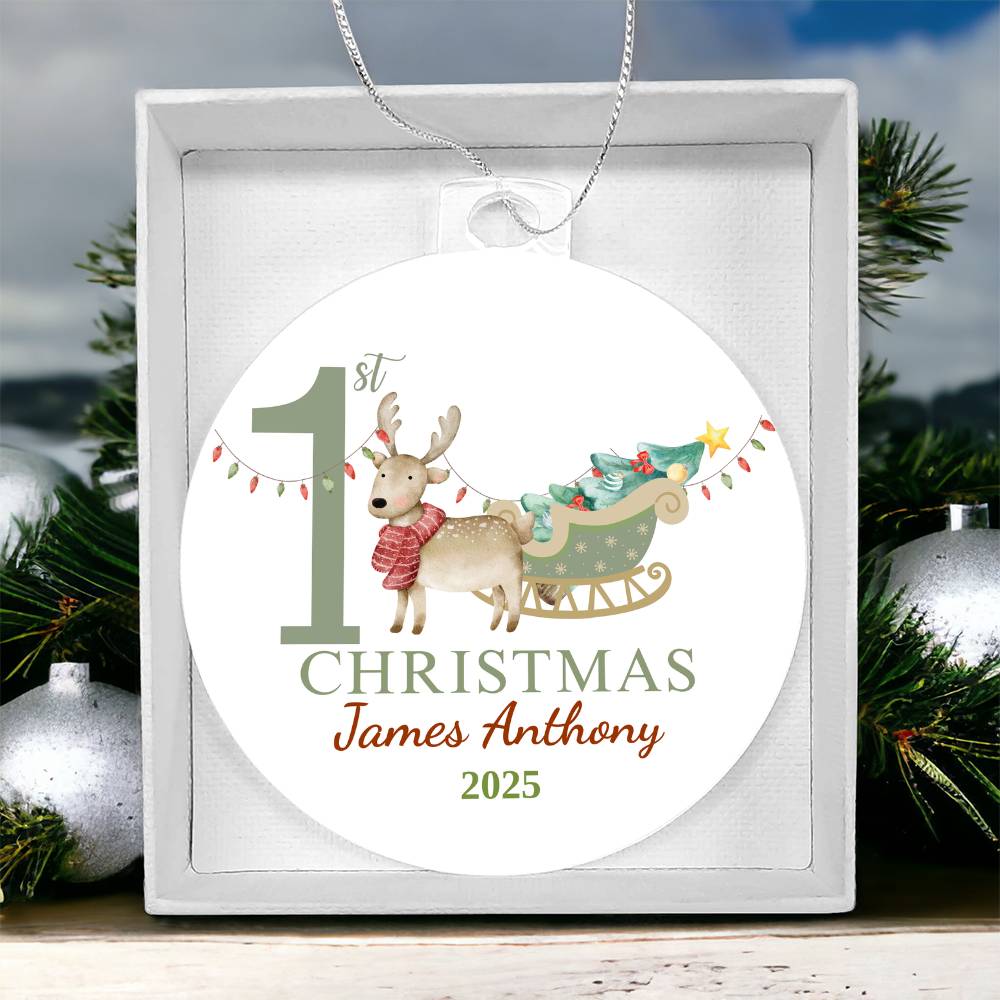Personalize Baby's First Christmas Acrylic Ornament!