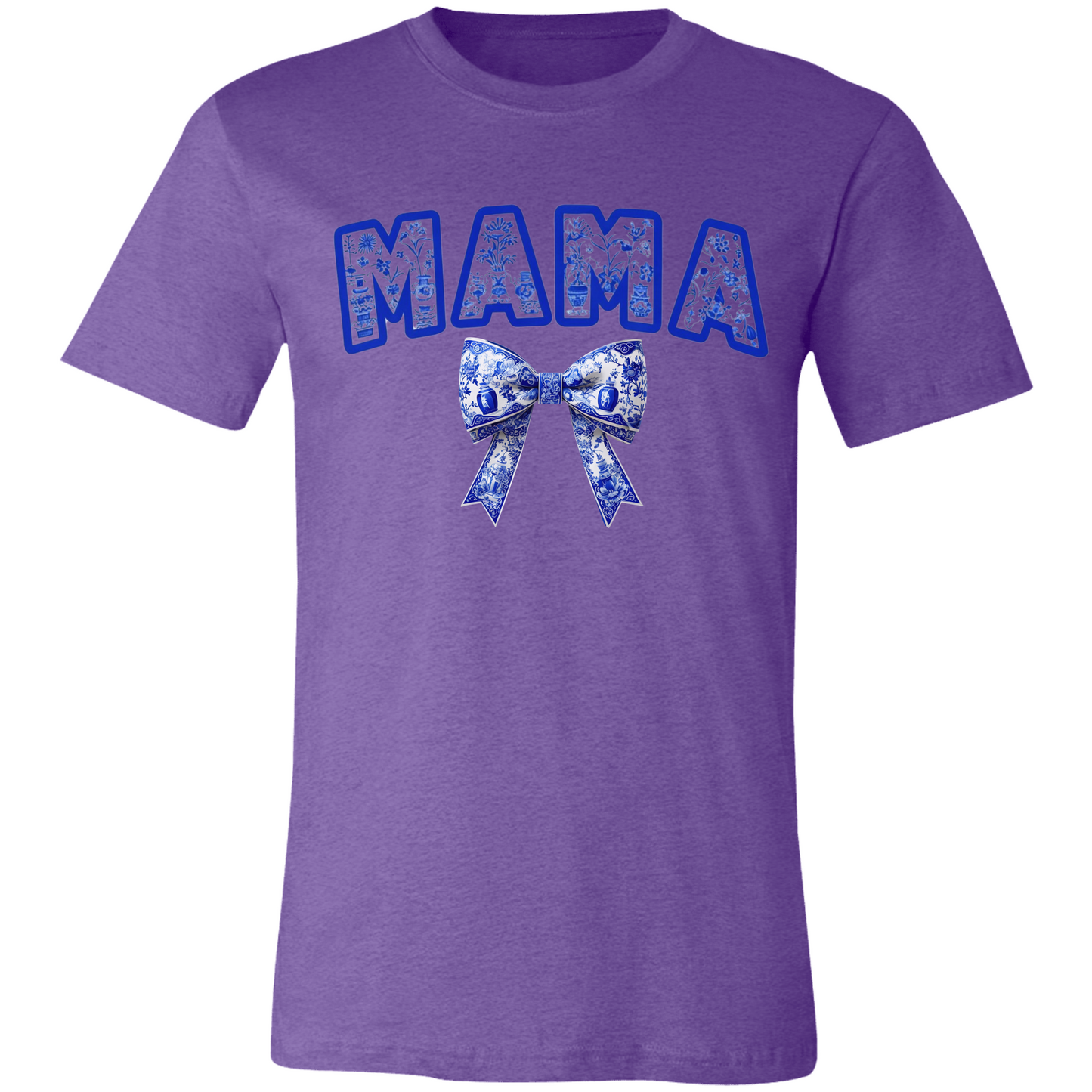 Mama Shirt, Cute Floral Mama Shirt, Blue Ribbon Shirt, Floral Mom Tee, Coquette