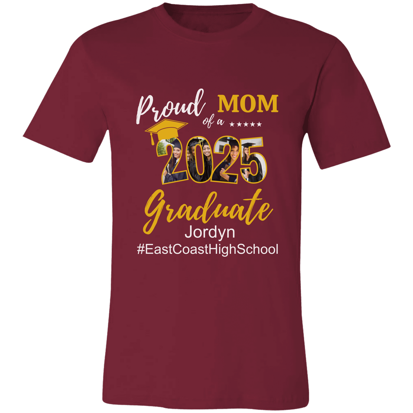 Proud Family T-Shirt, Personalized 2025 Grad Tees, 2025 Graduate Custom Photo Graduate Tee