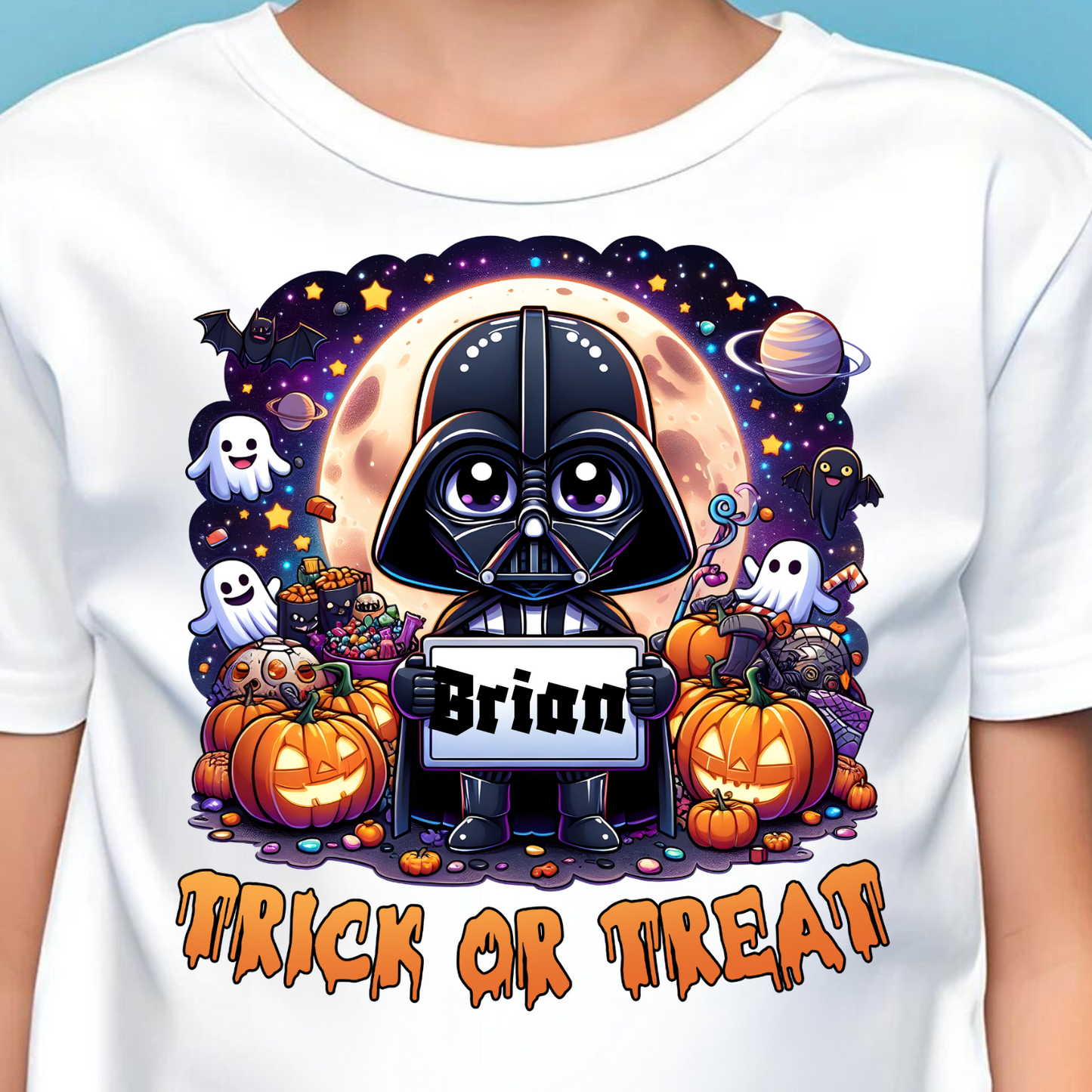 Personalized Halloween Cartoon "Trick or Treat" Youth T-Shirt