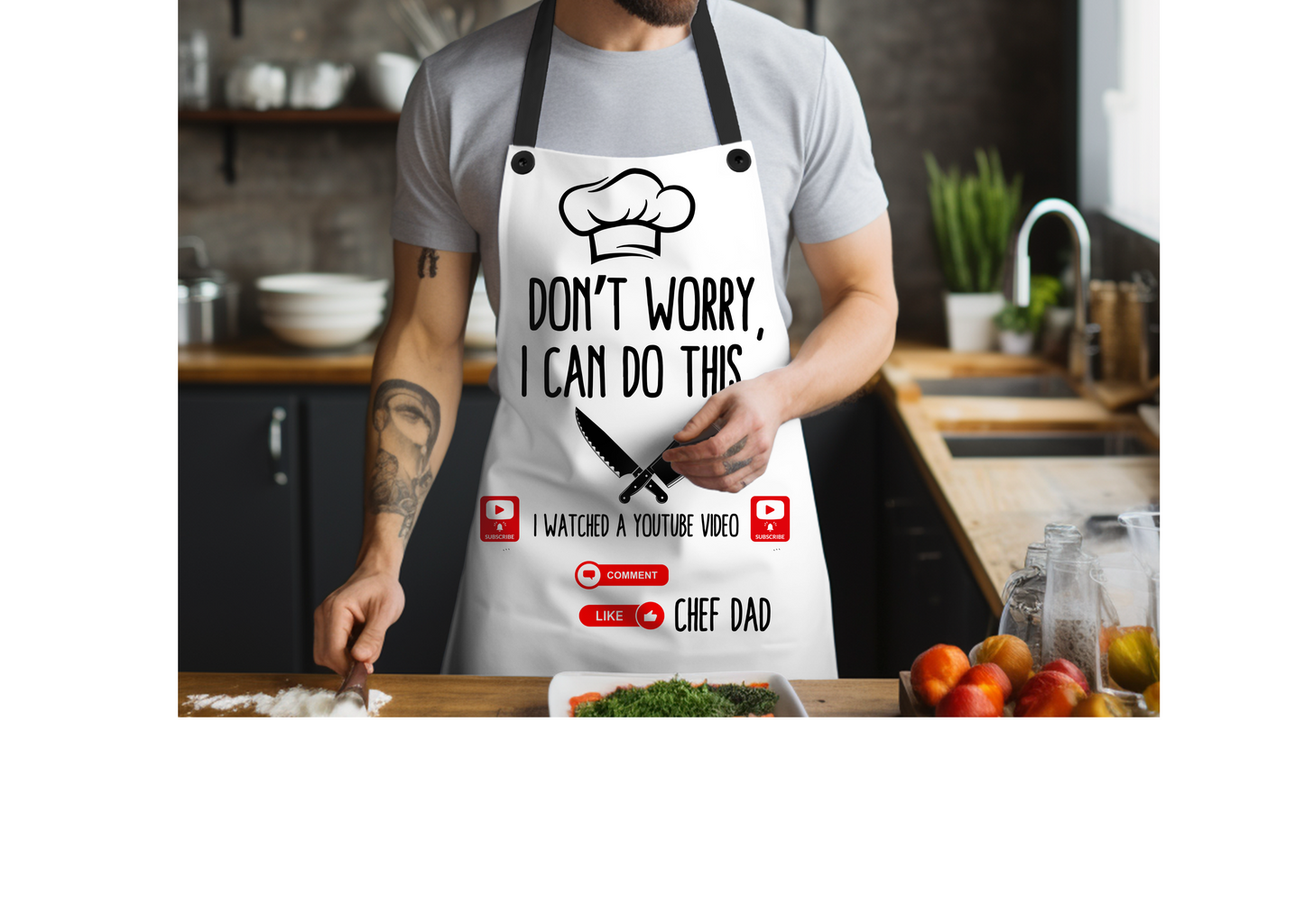For Dad "I Watched a YouTube Video" Chef Dad's Apron