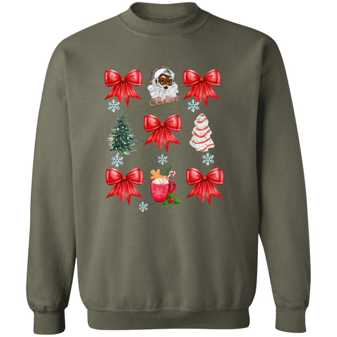 Coquette Bow Sweatshirt, Cute Red Ribbon Santa Sweatshirt!