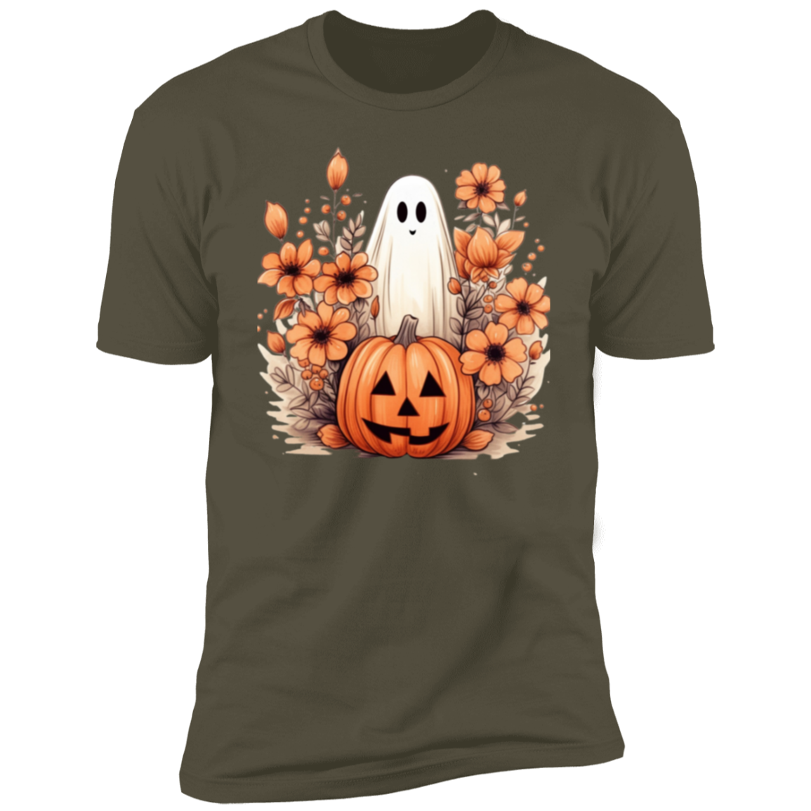 Retro Floral Ghost Halloween T-Shirt