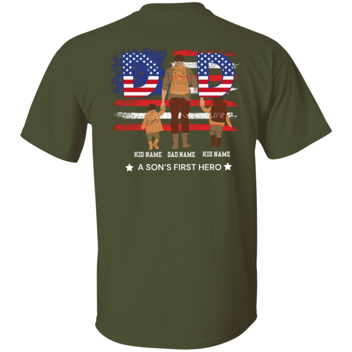 Dad "A Son's First Hero" Short Sleeve T-Shirt