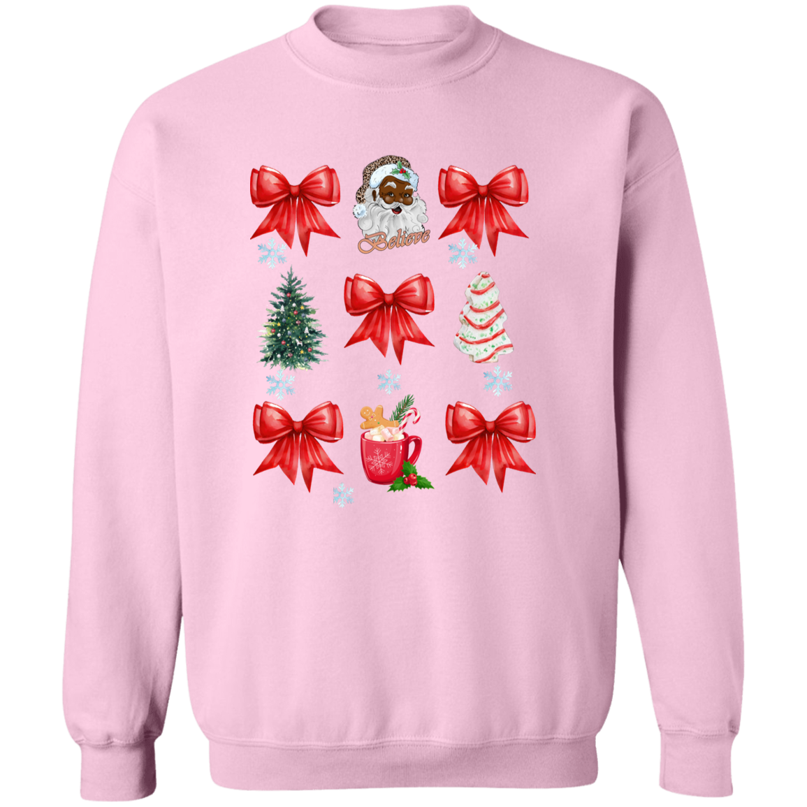 Coquette Bow Sweatshirt, Cute Red Ribbon Santa Sweatshirt!