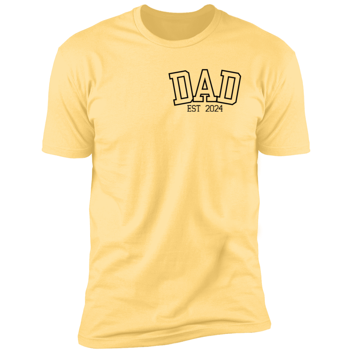 To Dad " EST 2024 " Personalized Short Sleeve T-Shirt