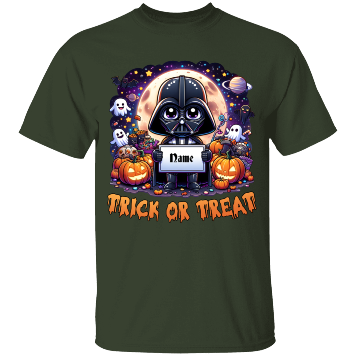 Personalized Halloween Cartoon "Trick or Treat" Youth T-Shirt