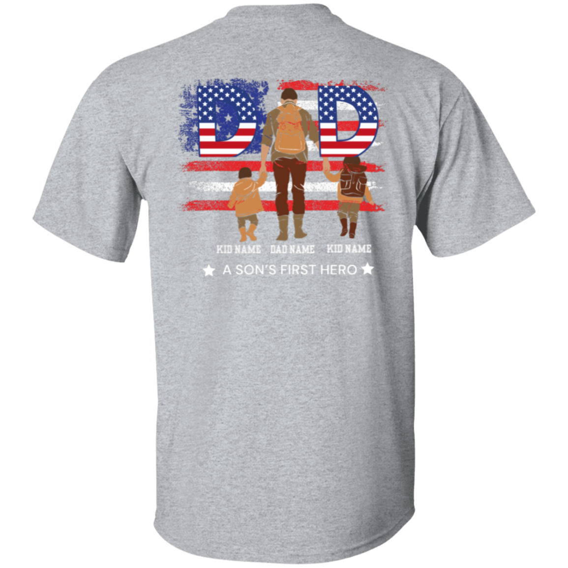 Dad "A Son's First Hero" Short Sleeve T-Shirt