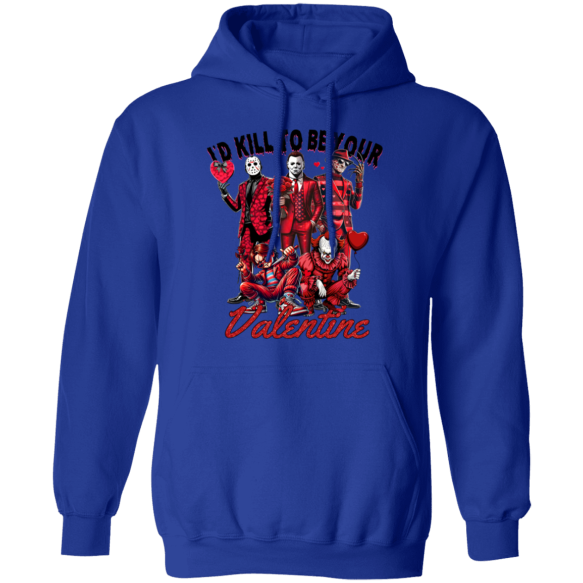 "I'd Kill to be Your Valentine" Horror Valentine Coquette Pullover Hoodie