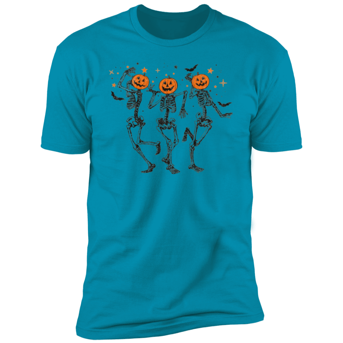 Funny Halloween Pumpkin Head Dancing Skeleton Sweatshirt, Halloween Gift Shirt, Short Sleeve T-Shirt