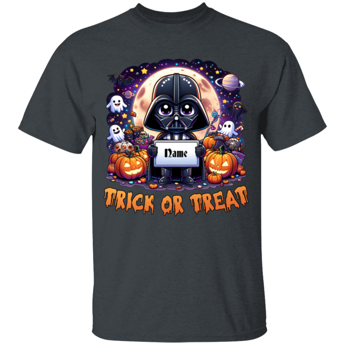 Personalized Halloween Cartoon "Trick or Treat" Youth T-Shirt