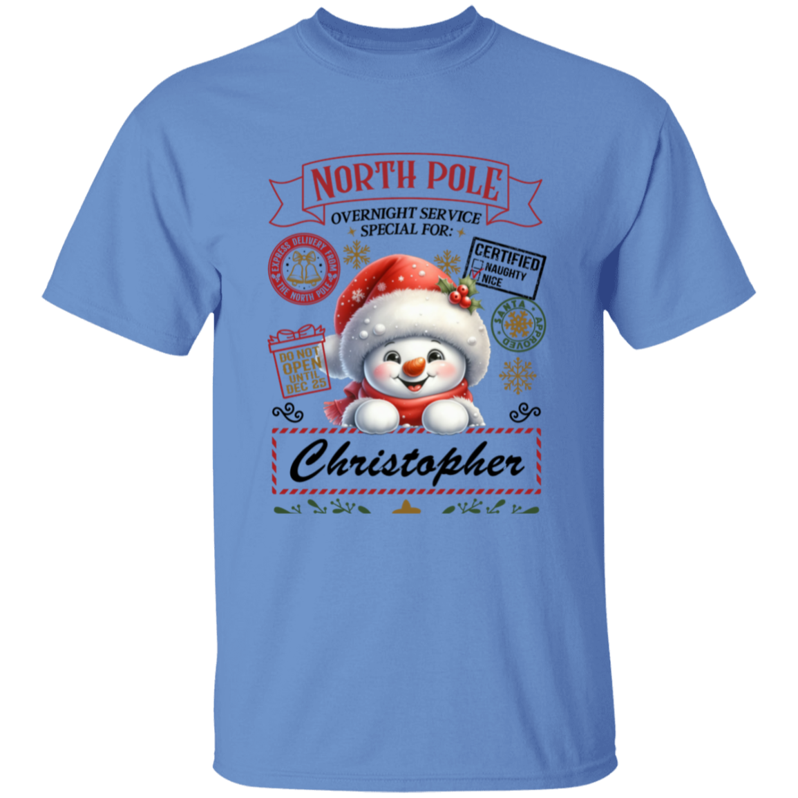 Personalized "North Pole Overnight Service" S/L T-Shirt T-Shirt