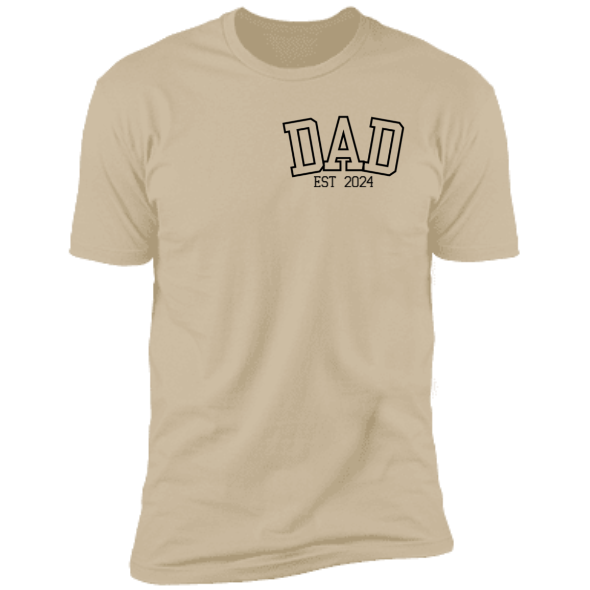 To Dad " EST 2024 " Personalized Short Sleeve T-Shirt